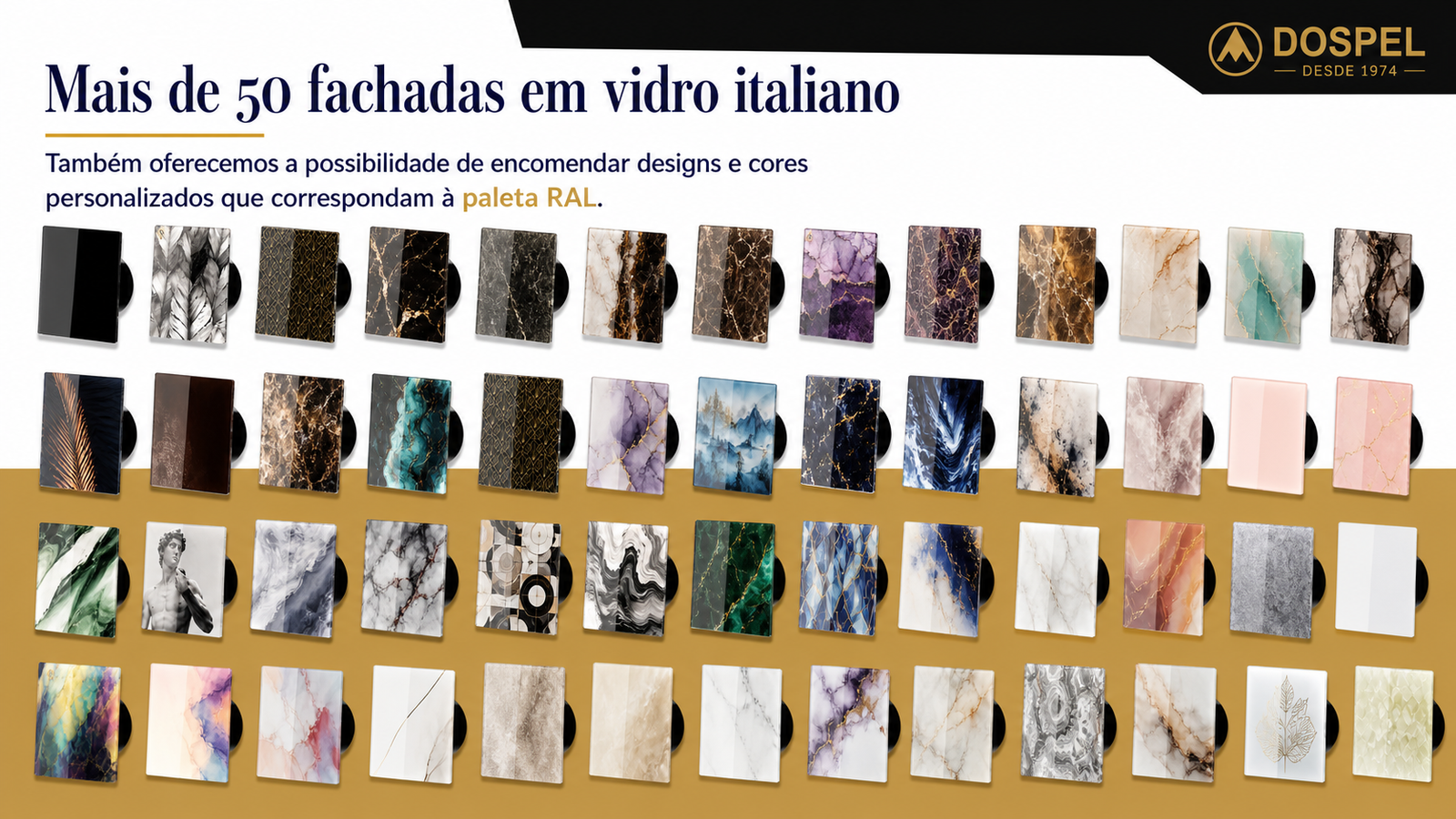 Banner cole&ccedil;&atilde;o frentes em vidro italianas